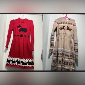 Gymboree Beige and Brown Horse Pattern Dress